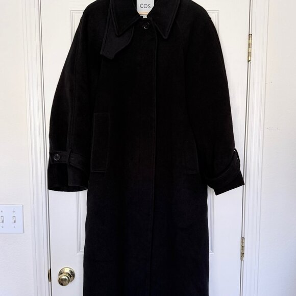 COS Black Wool Rounded Coat - Picture 4 of 8
